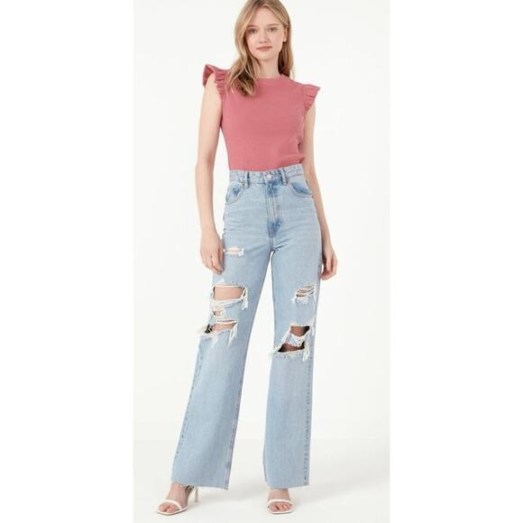 NWT Free the Roses Sold Out Pink Ruffle Knit Top Size Small - Picture 3 of 7